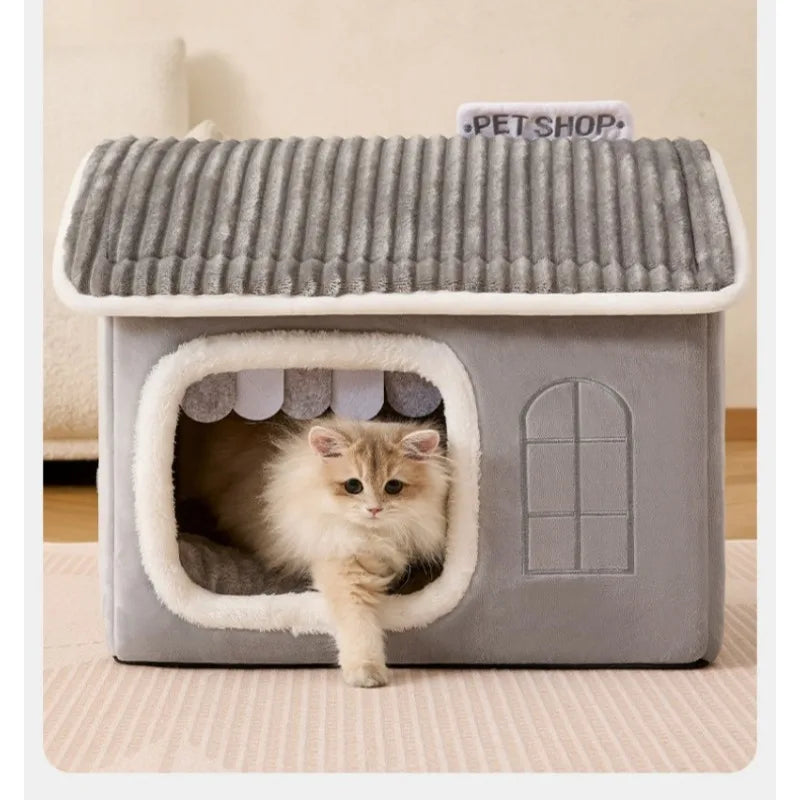 Winter Foldable Pet House Suitable for Puppies Kittens Puppies Cave Nests Portable Washable Dog Shelters Cat Nests Pet Supplies