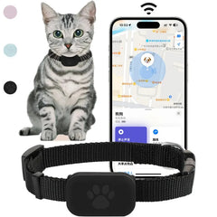 Pet Bluetooth GPS Tracker Collar – Anti-Lost Cat & Dog Locator with Movement Alerts, Waterproof, Mini Size