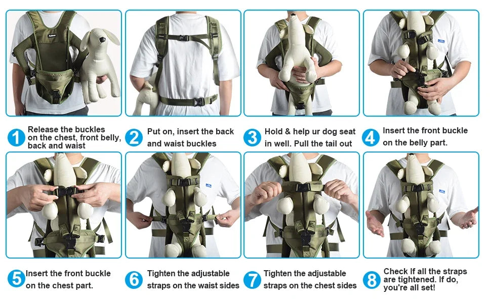 Pet Carrier Backpack for Dogs Cat Thickened Sponge Pet Front Dog Carrier Backpacks Portable Puppy Transportation Dog Bags