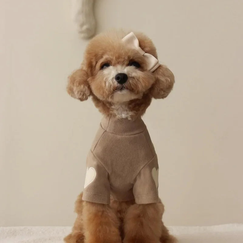 New Shirt Cat Pet Warm Clothes Pet Dog Clothes Base Designer Cute Love Bear Teddy Yorkshire Hoodie Puppy Clothing MWTJK01