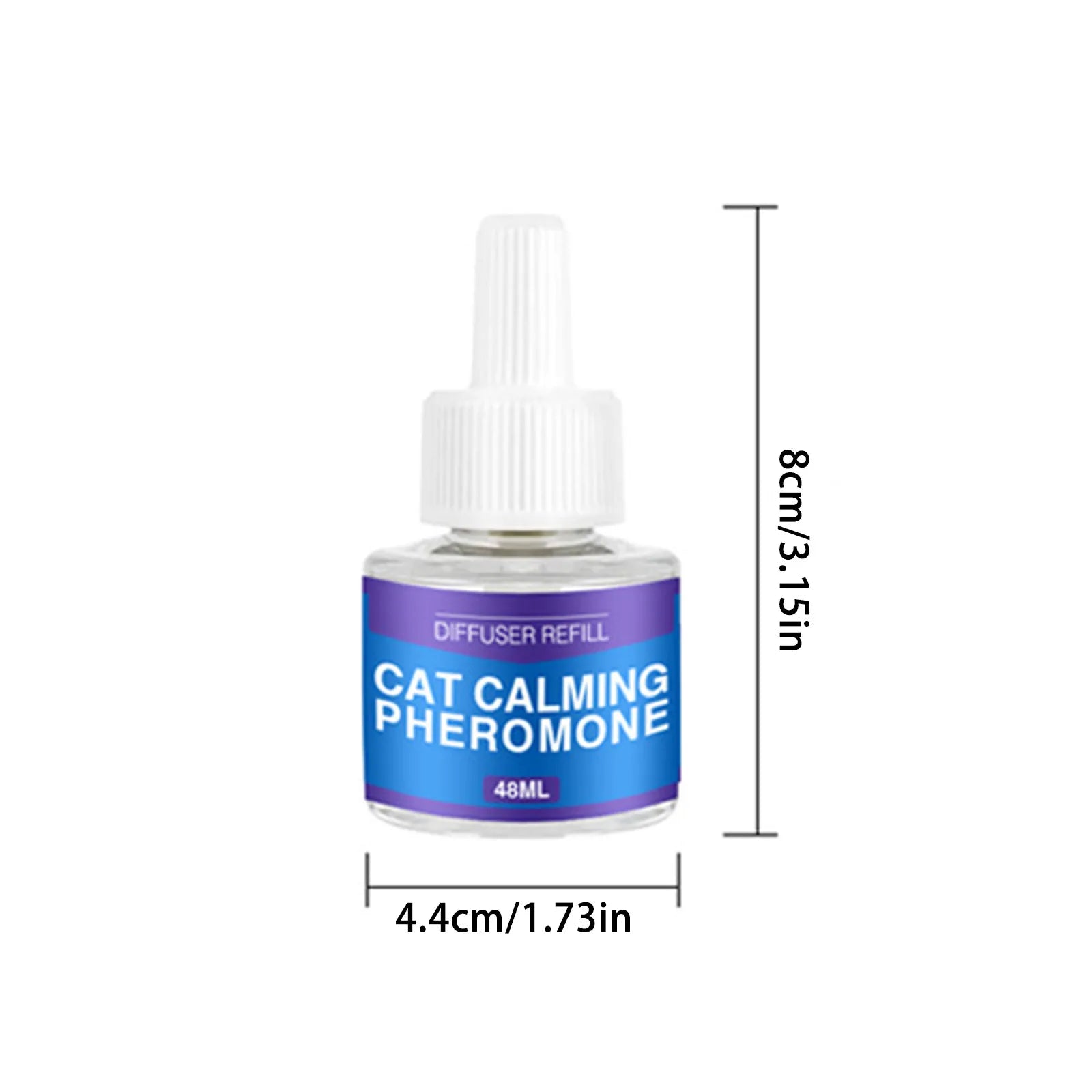 Pet Calming Diffuser Kit - Cat Pheromones Calming Diffuser Anxiety & Stress  (1 Diffuser + 1/2 Refill 48ml Vial) - 60 Days