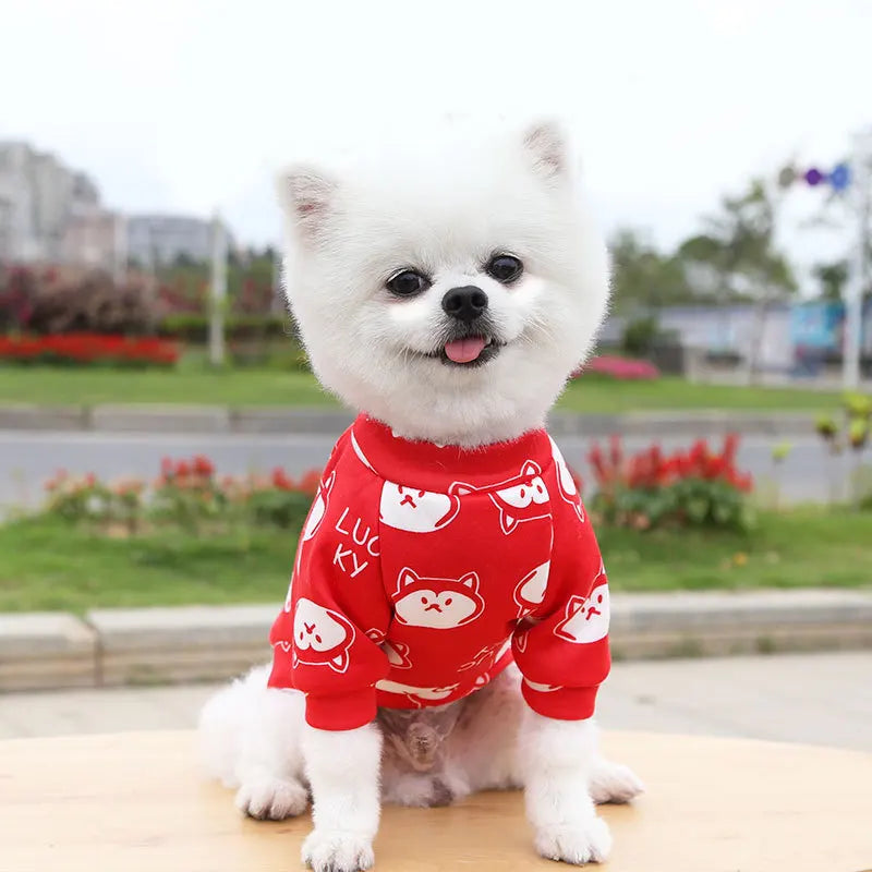 Small Dog Hoodie Coat Winter Warm Pet Clothes for Bulldog Chihuahua Shih Tzu Sweatshirt Puppy Cat Pullover Dogs