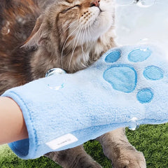 Quick drying Dog Bath Gloves Pet Grooming Gloves Multicolor Soft Absorbent Paw Print for Dogs Cats, Bathing Drying Essentials