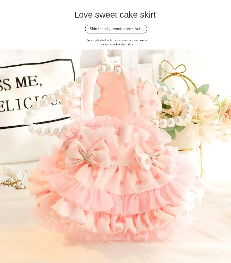 Dog clothes spring and summer thin cat princess skirt tutu skirt suspender lolita small dog teddy pet