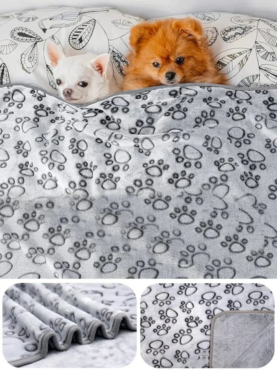 Pet Blanket Warm Comfortable Cat Dog Pads Winter Pets Supplies Cutting Flower Footprints Pet Mat Machine Washable Soft Blanket