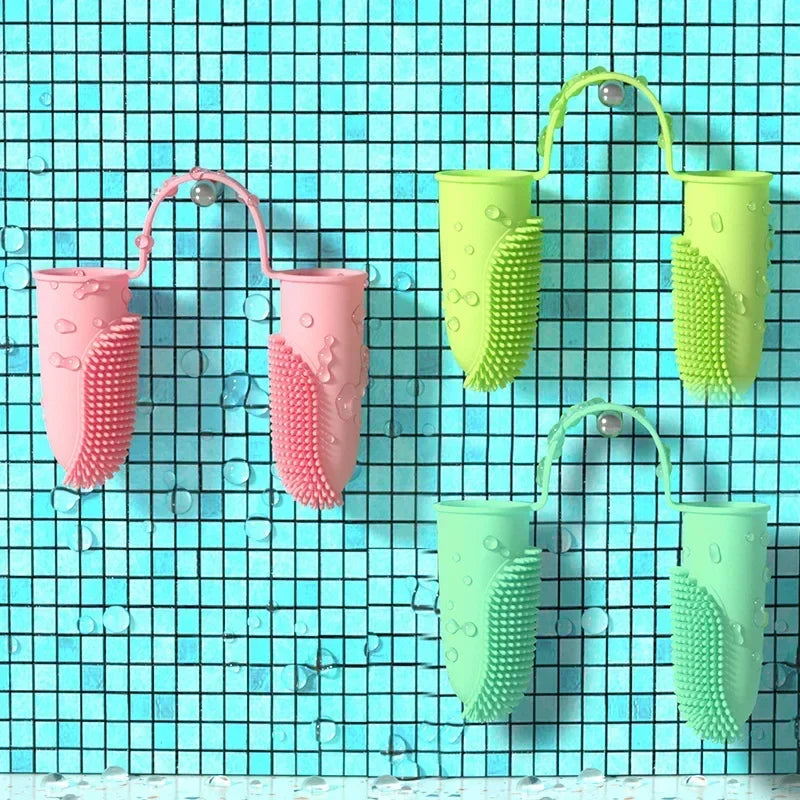 Dog Super Soft Double Finger Toothbrush Pet Teeth Clean Bad Breath Care TPR Tooth Brush Clean Tool Pet Dog Products