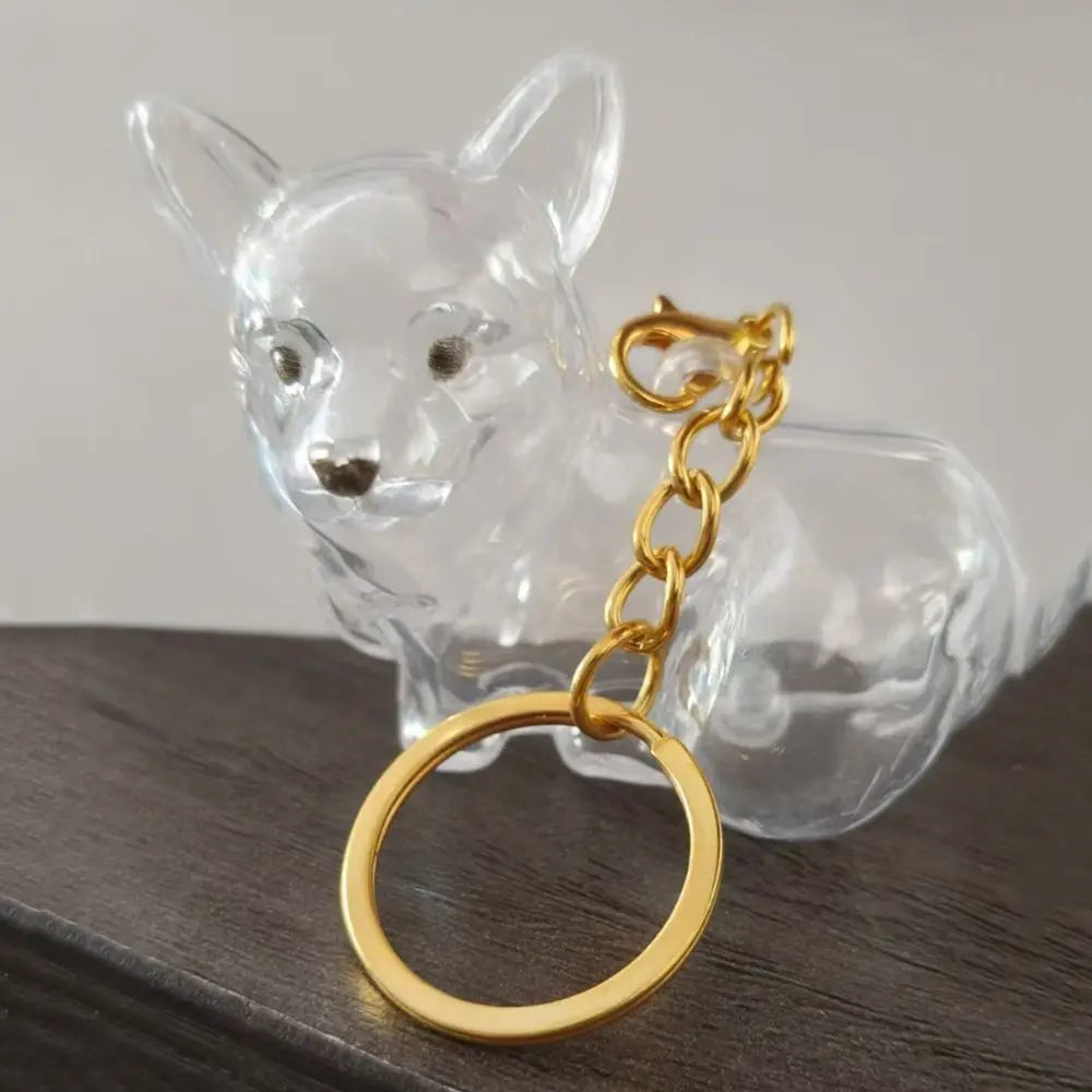 Dog Shape Dog Hair Storage Box Transparent DIY Handmade Pet Hair Keychain Hair Grooming Acrylic Puppy Pendants Jewelry Gift