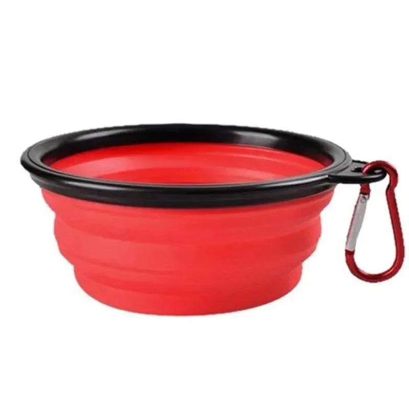 350ML Dog Food Bowl Feeder Cat Drinking Water Folding Silicone Pet Travel Bowls Foldable Cup Dish With Carabiner Pet Supplies