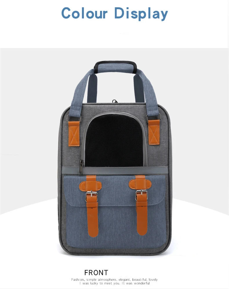Pet Carrier Backpack for Cats Three-Sided Breathable Thickened Wear-Resistant Sun-Protective Travel Cat Bag Portable Pet Luggage