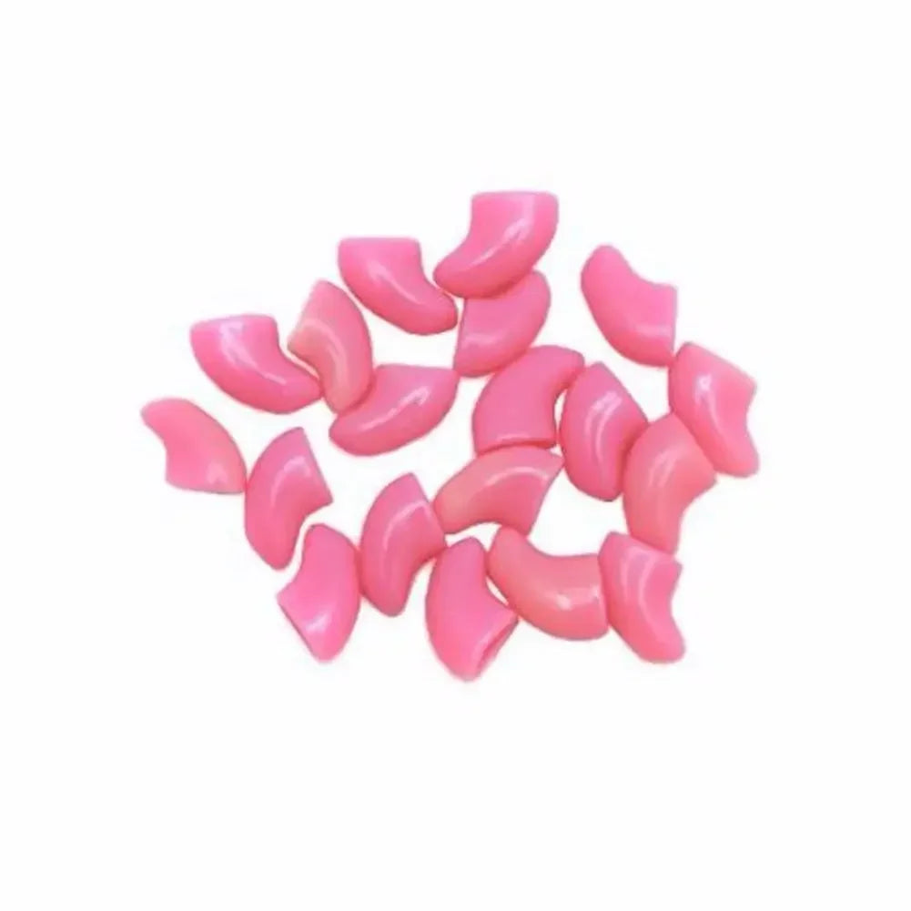 Lovely 20pcs Silicone Soft Cat Nail Caps Cat Nail Covers Pet Claw Paws Caps Adhesive Glue Animal Protection
