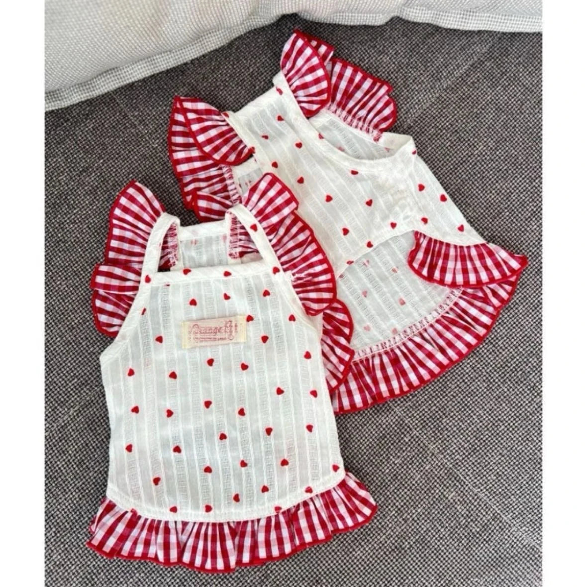 Dog Dress Fresh Cute Small Dog Teddy Bear Cat Pomeranian Love Floral Dress Spring Summer Dress Pet Party holiday Dress Up