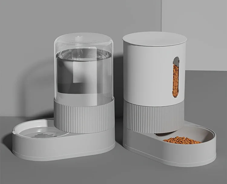 Large Capacity Cat Feeder Automatic Cat Water Dispenser Cat Food Bowl Gravity Food Storage Container for Cats Dogs Pet Supplies