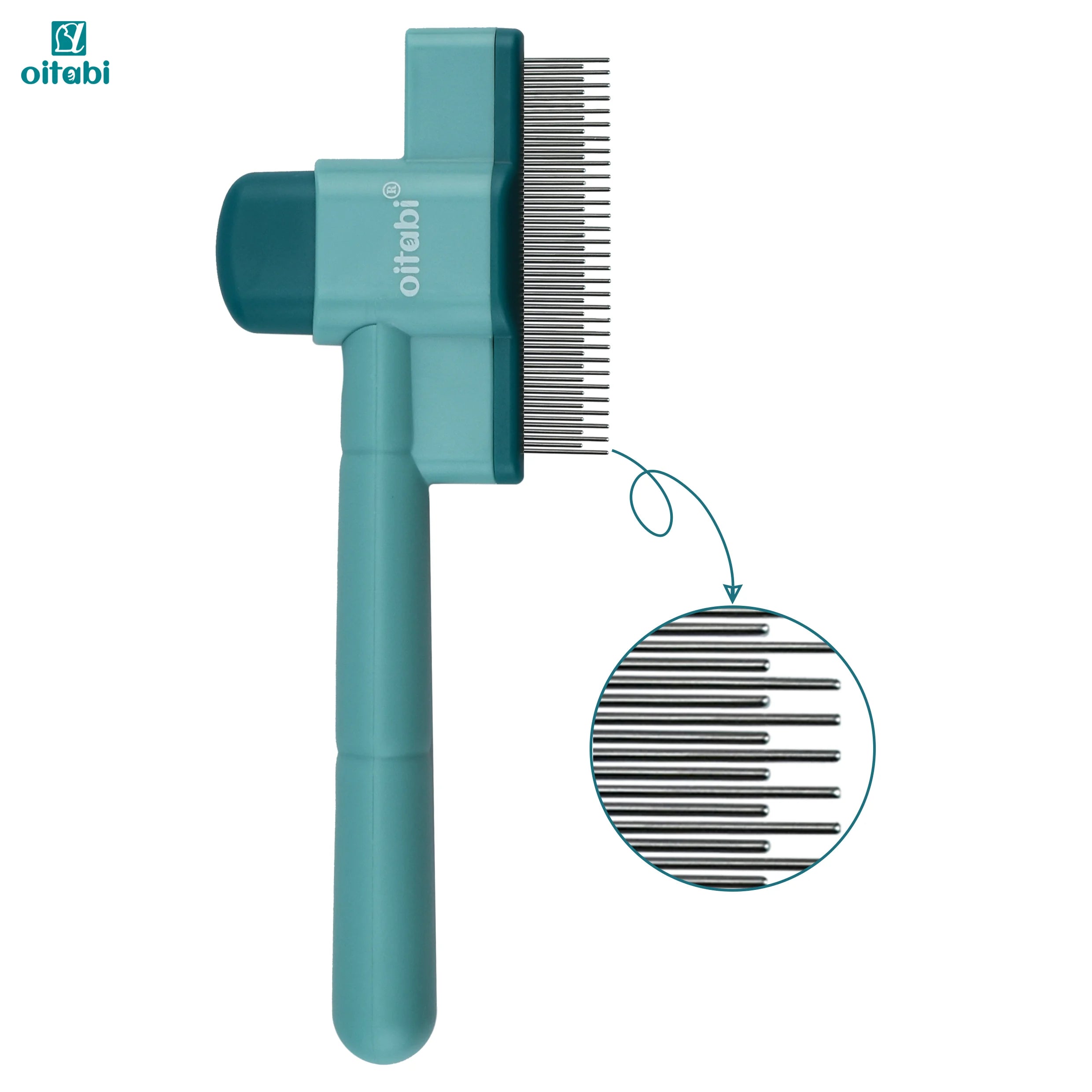 Oitabi 1/2PCS Flea Comb for Dogs and Cats with Release Button Fine Tooth Dog Comb for Pet Hair Removal, Cleaning Remove Fleas Eg