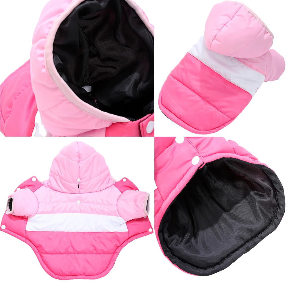 Winter Cat Clothes Warm Windproof Hoodies Jacket For Small Medium Cats Dogs Kitten Sphynx Pug Kitty Chihuahua Soft Pet Costume