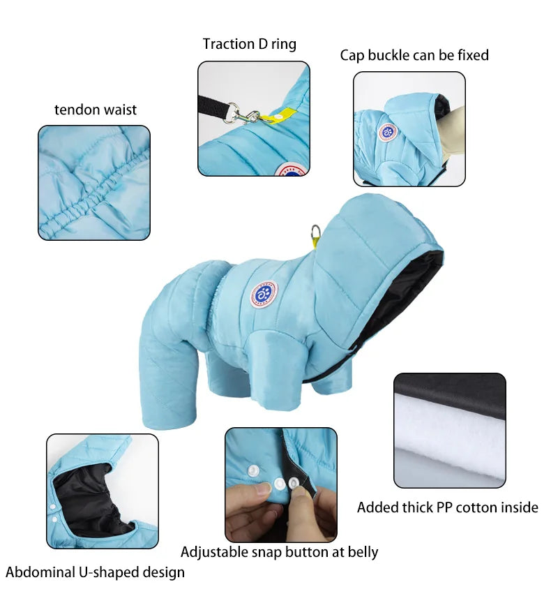 Waterproof Winter Dog Coat Pet Clothes Puppy Clothing Vest Warm Dog Clothes French Bulldog Chihuahua Small Dog Ropa Para Perros