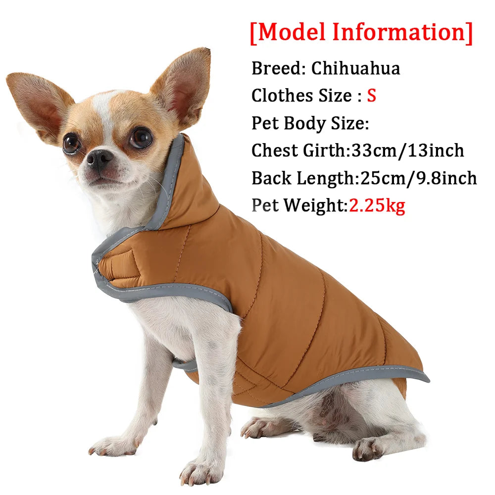 Fleece Warm Pet Clothes For Winter Reversible Cat Jacket With Leash Hole Reflective Waterproof Pets Coat For Puppy Cats Sphynx