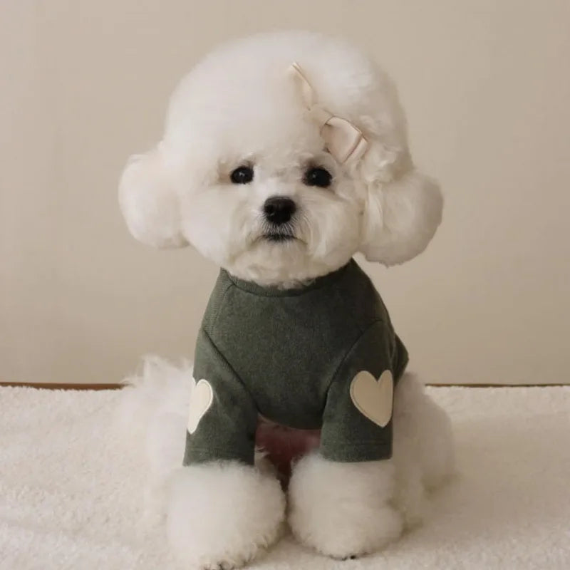 New Shirt Cat Pet Warm Clothes Pet Dog Clothes Base Designer Cute Love Bear Teddy Yorkshire Hoodie Puppy Clothing MWTJK01