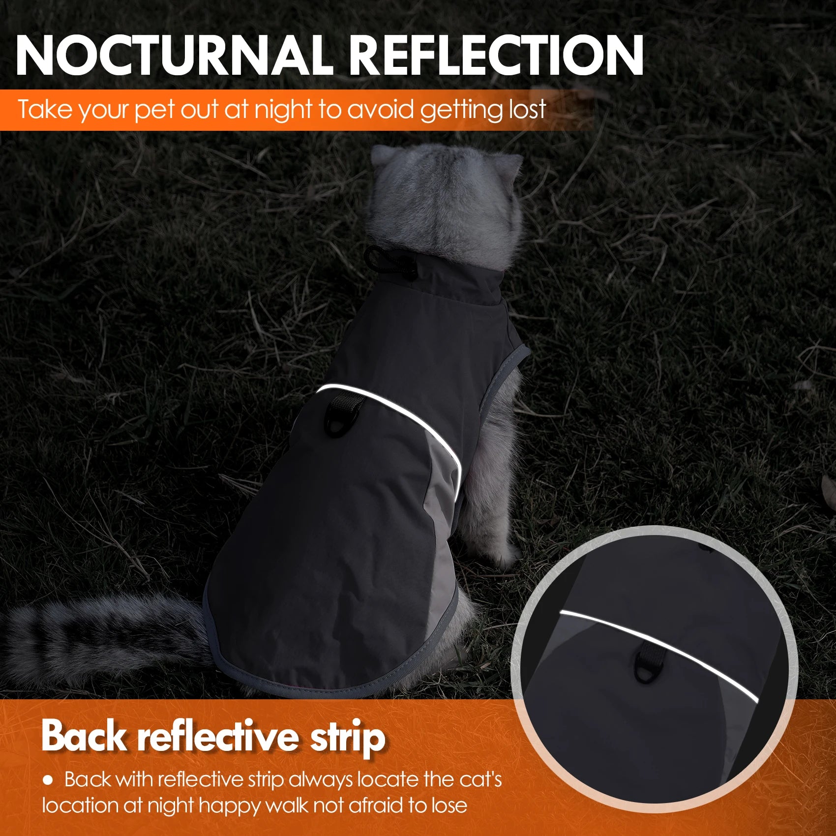 Winter Warm Thickness Windproof Cat Jacket Cat Clothes for Cats, Small Cats and Dogs