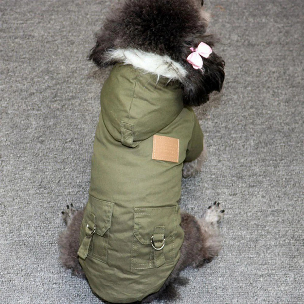 Pet Dog Jacket With Harness Winter Heavy Hiking Coat Dog Warm Hoodie Vest Windproof Outdoor Jacket For Small Medium Large Dog