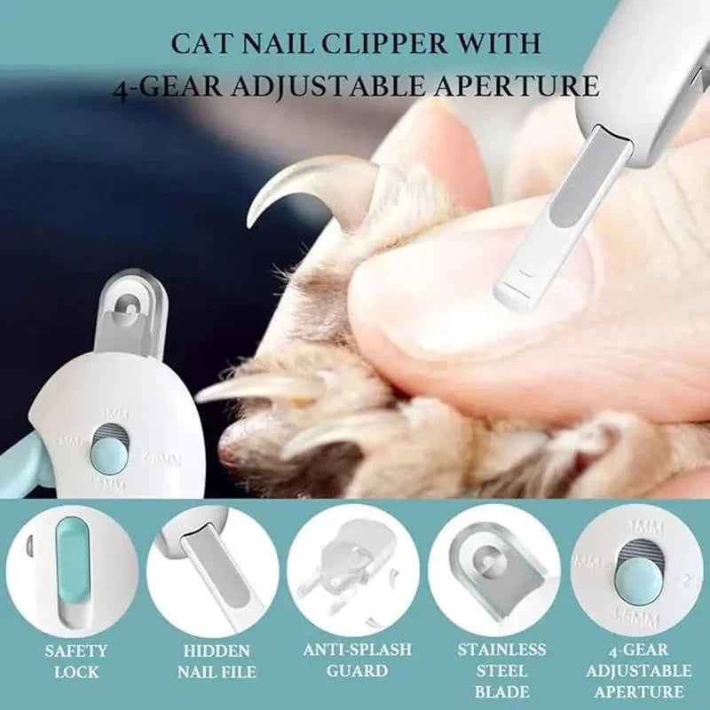 Cat Dog Nail Clippers Adjustable Aperture Hole to Avoid Nail Over Puppy Kitten Claw Trimmer Care Professional Grooming Tools