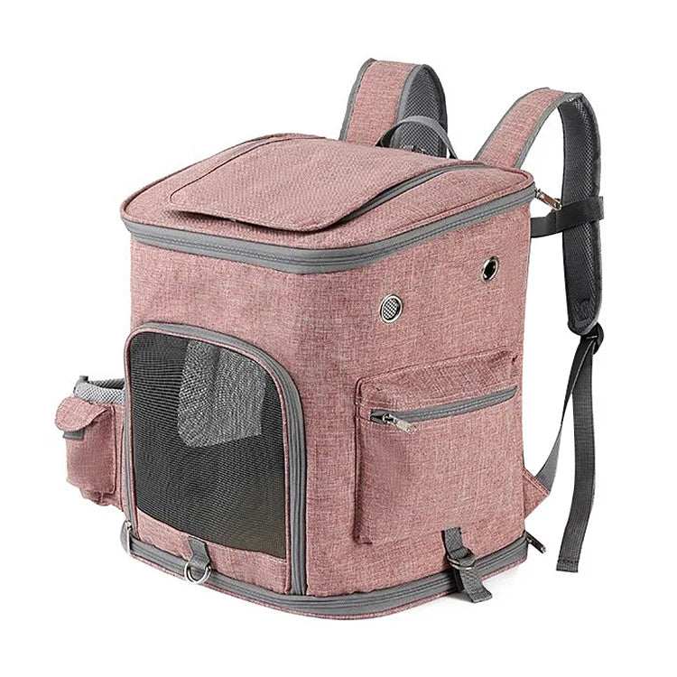 1 pcs Collapsible Dog Cat Backpack Carrier, Lightweight Foldable Pet Travel Bag with Breathable Mesh, Adjustable Shoulder Straps