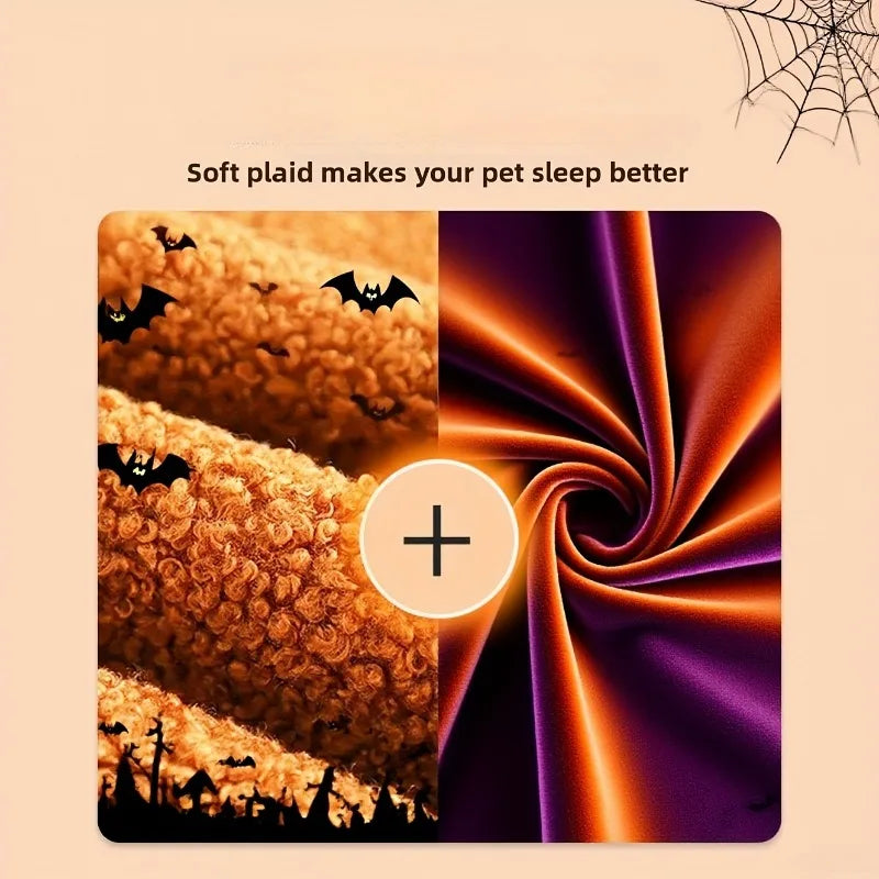 Christmas Pumpkin Pet Bed - Warm Cat & Dog House with Removable Cushion/for winter/warm/decoration/ dress up/snowflake、costumes