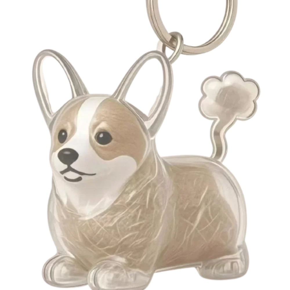 Dog Shape Dog Hair Storage Box Transparent DIY Handmade Pet Hair Keychain Hair Grooming Acrylic Puppy Pendants Jewelry Gift