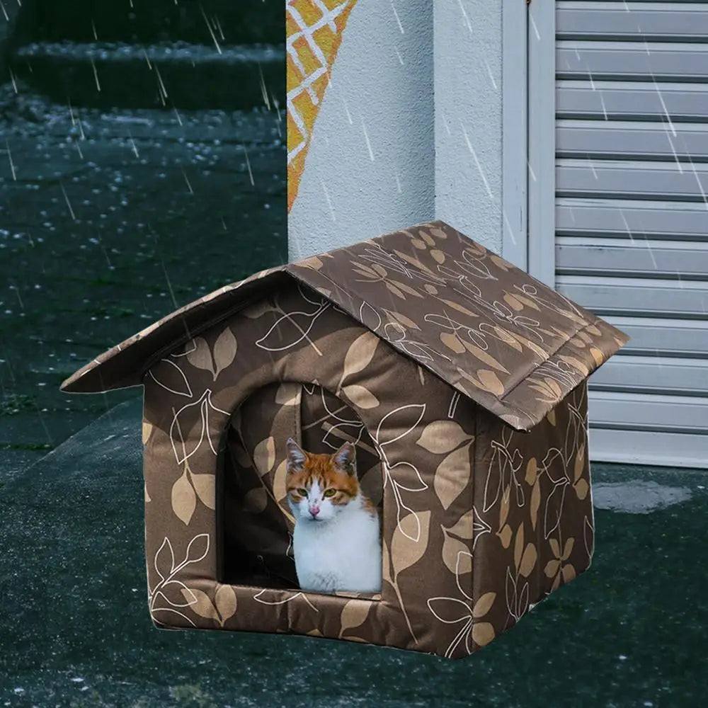 Cat House Waterproof Outdoor Winter Warm Pet Cat Cave Sleeping Beds Tent Home Foldable and Washable for Small Dog Puppy Supplies