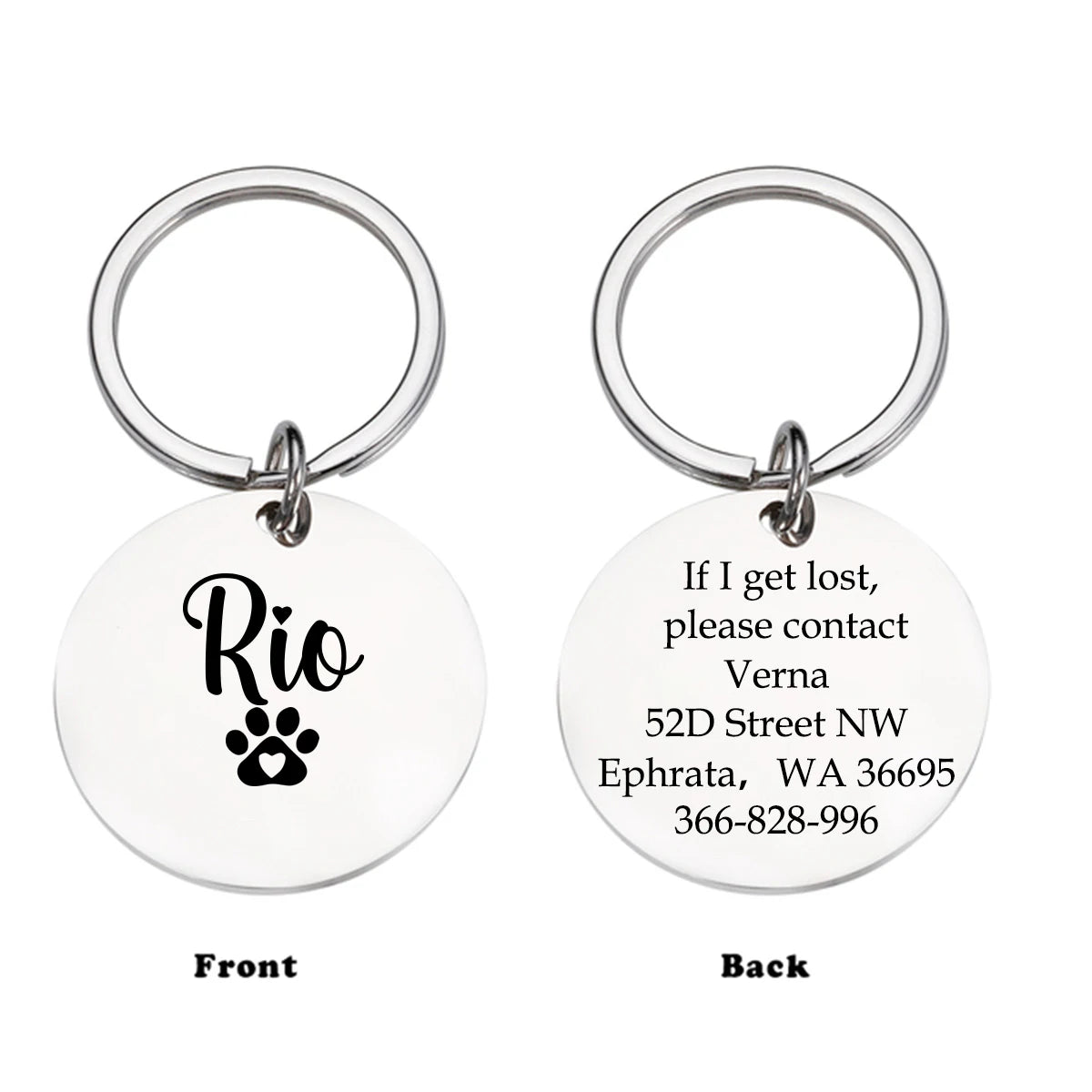 1pc Cartoon Personalized Text Personalized Dog Tags Customized Dog Collar With Name Customized Pet Print Medal For Pets