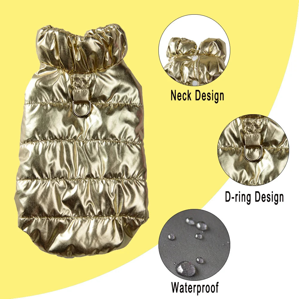 Cat Coat With D-ring For Small Medium Cats Dog Waterproof Winter Warm Puppy Costume Sphynx Clothes Kitten Pet Jacket Pug Outfit