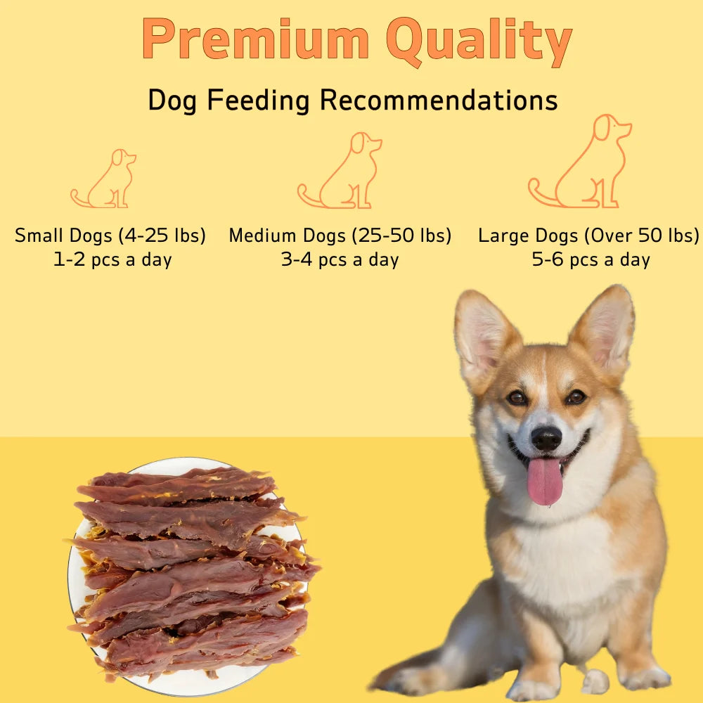 200g/400g(7.05oz/14.1oz) Duck Jerky Dog Treats For Small, Medium, Large Dog, Made With Real Pure Duck - Healthy
