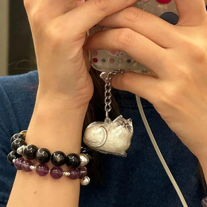 Transparent Cat Hair Storage Keychain Pendant Pet Fur Keepsake Memorial Souvenir for Backpack Bag Car Key Ginger Cat Lover Gift