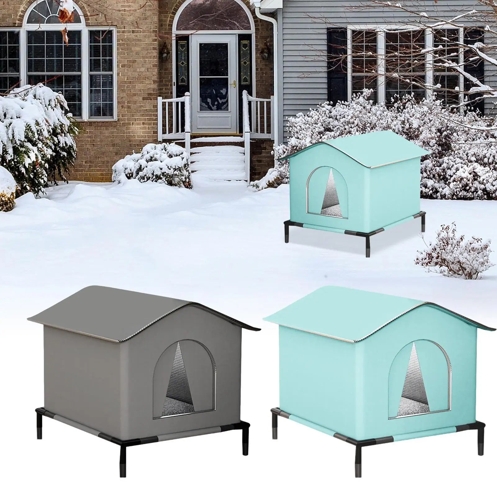 Winter Waterproof Stray Cat Dog Warm House Outdoor Warm Pet Cave Sleeping Beds Home Foldable Washable For Dog Puppy Supplies