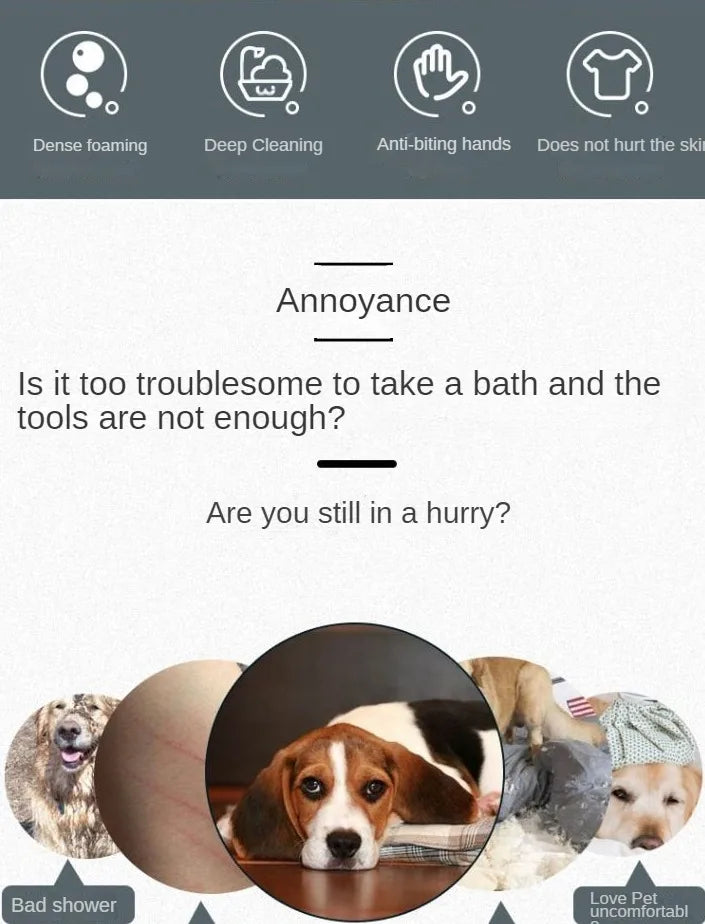 Magic Silicone Body Pet Bathing Gloves for Animal Perfect Bathe Shampoo Dog &Cat Brush Gloves