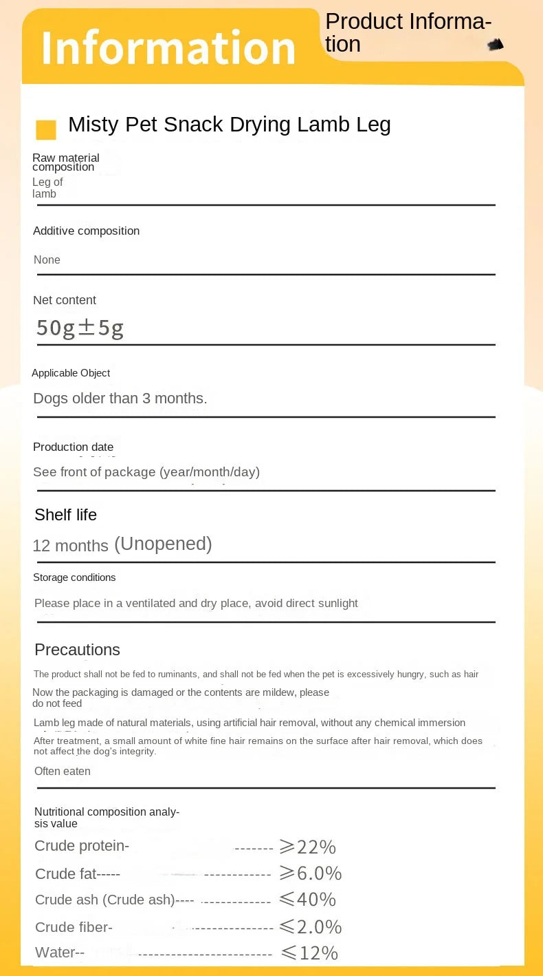 Pet Snacks Dried Lamb Legs Dog Snacks Crispy Big Bones Adult Dog and Puppy Molar Sticks Tooth Cleaning Bone Food Pet Snacks