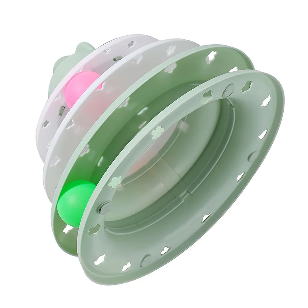 4 Levels Cat Toy Tower Turntable Roller Balls Toys Interactive Intelligence Training Track Puzzle Funny Games Accessories
