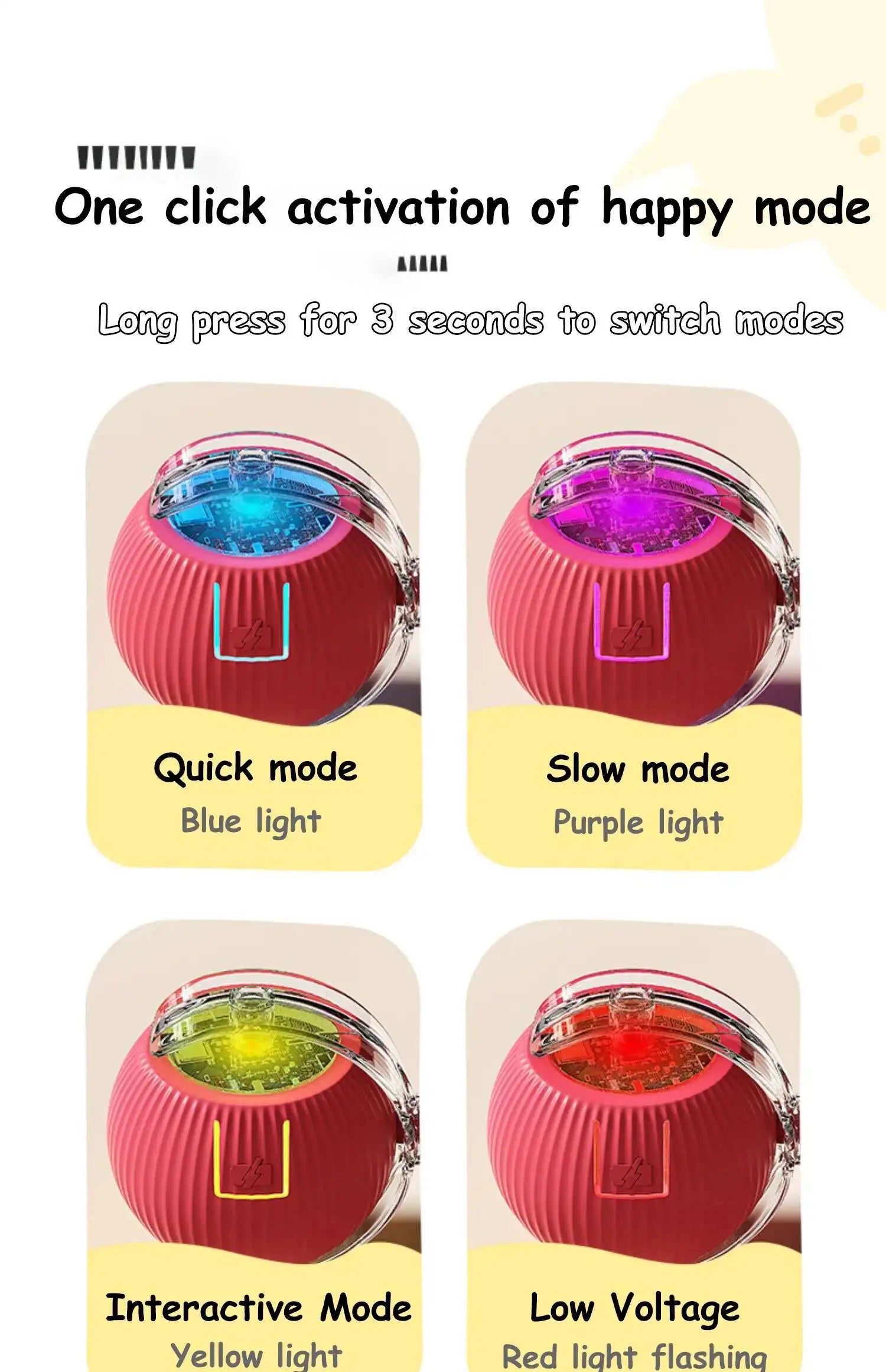 Smart Dog Interactive Ball Toys Automatic Rolling Ball Rechargeable Electric Pet Interactive Toy Dog Cat Training Imitate Mouse