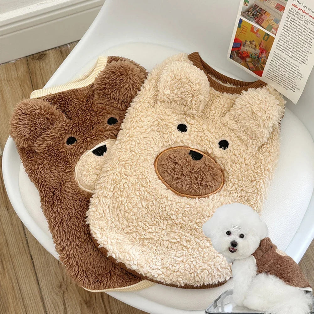 1.5-11.5kg Winter Dog Clothing Soft Plush Teddy Bear Sweater Vest Warmth Pets Cute Clothes Teddy Schnauzer Clothes Puppy Clothes