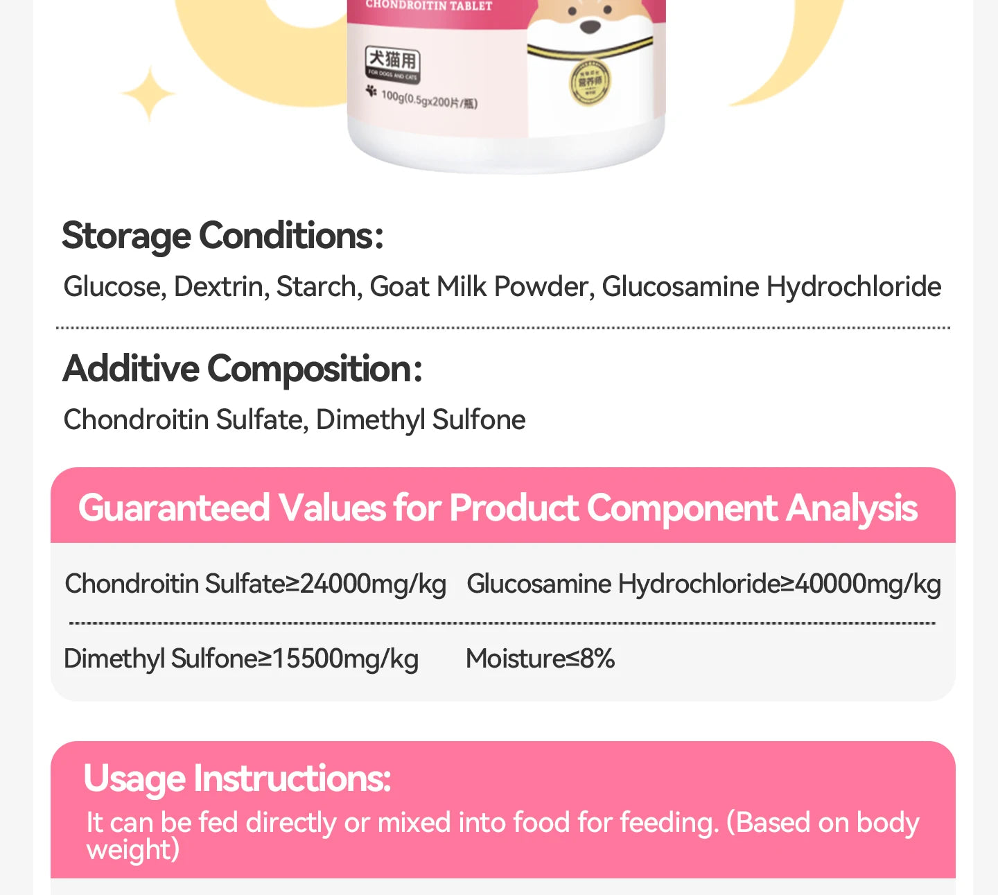 chanbuni Cat Food Food for Cats Cat Treats Treats for Cats Cat Calcium Tablets Joint Protection Exclusive for Pet Cats and Dogs