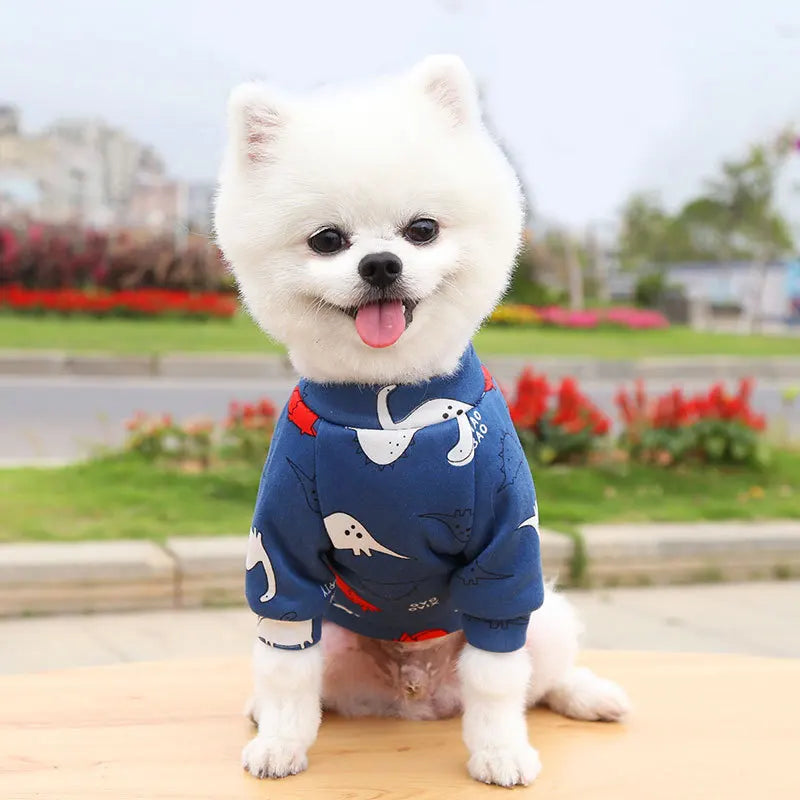Small Dog Hoodie Coat Winter Warm Pet Clothes for Bulldog Chihuahua Shih Tzu Sweatshirt Puppy Cat Pullover Dogs