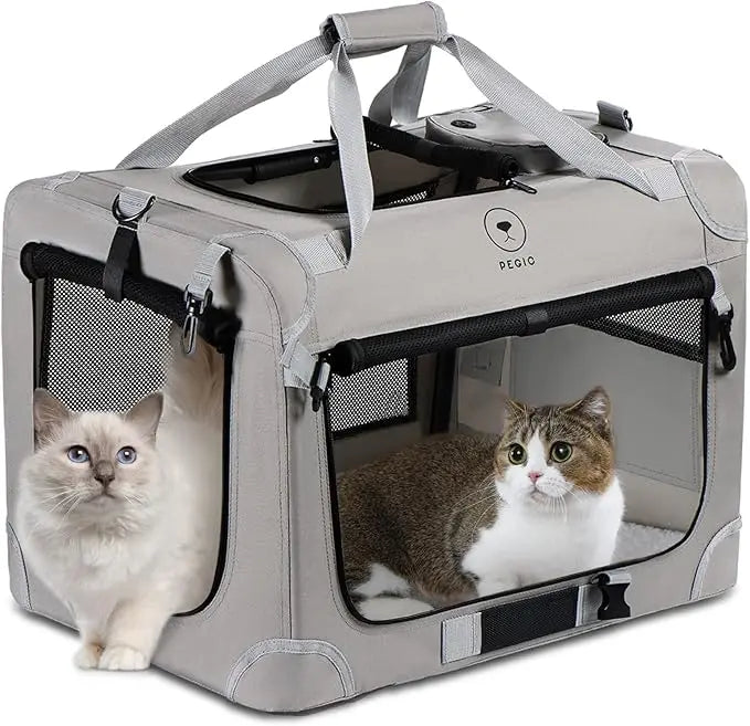 Extra Large Cat Carrier for 2 Cats, Portable Soft Sided Large Pet Carrier for Traveling, Indoor and Outdoor Uses, 24×16×16