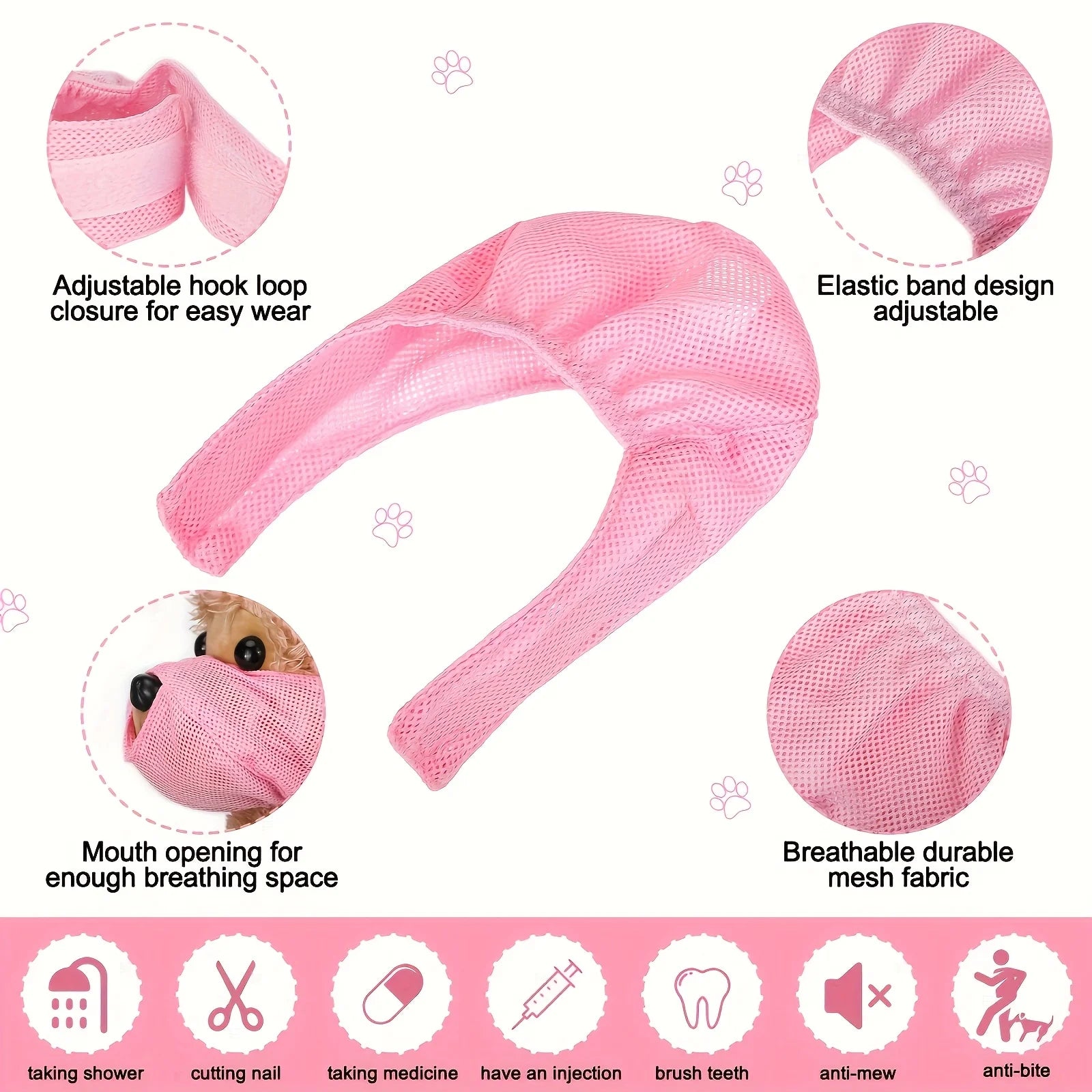 Adjustable Comfortable Cat Muzzle Breathable Mesh, Cat Eye Mask, for Cat Grooming, Soothing Kittens, Perfect Grooming Accessory, Suitable for All Kittens