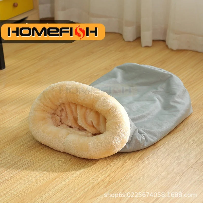Autumn and Winter Cat Sleeping Bag Semi-enclosed Cat Nest Warm Small and Medium-sized Pet Nest Can Be Disassembled and Washed