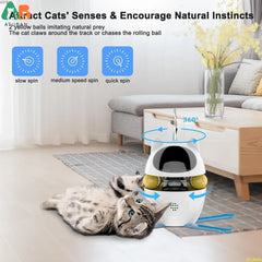 Interactive Cat Toys,3-in-1 Funny Exercise Electric Rotating Cat Toys for Indoor Cats Laser Toy, Automatic Cat Ball Kitten Toys