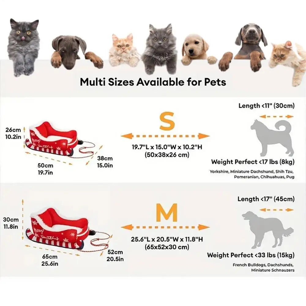 Christmas Cat Bed Cushion Warm with Non-slip Base Washable Dog Bed for Winter Puppy Animal Indoor Outdoor Outside Car Sofa Crate