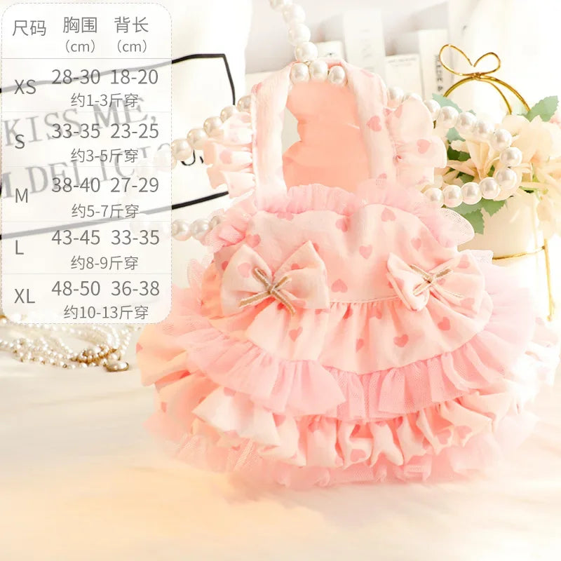 Dog clothes spring and summer thin cat princess skirt tutu skirt suspender lolita small dog teddy pet