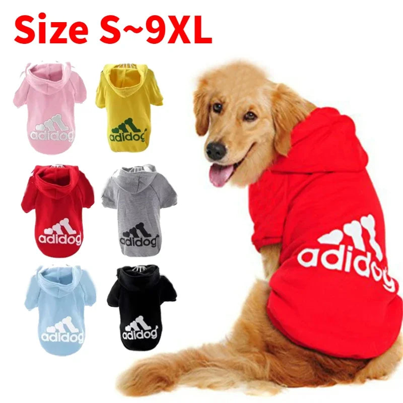 Adidog Autumn Winter Warm Dog Clothes Dog Hoodies Pet Warm Coat for Medium Large Dog Jacket Sweater Puppy French Bulldog Clothes