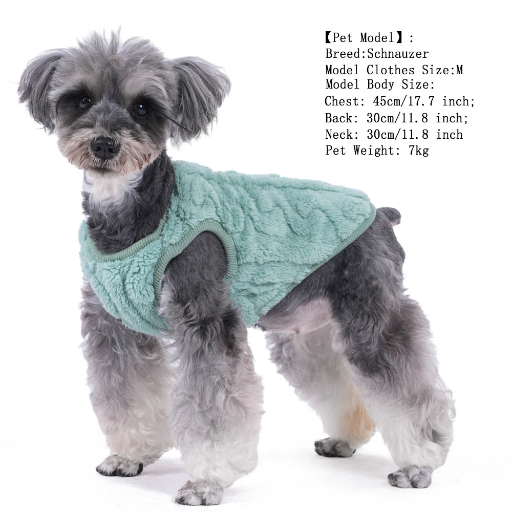 Fleece Warm Dog Cloth Sleeveless Soft Cozy Plush Vest Puppy Winter Overall for Small Medium Pet Sweatshirt  for Dog and Cat