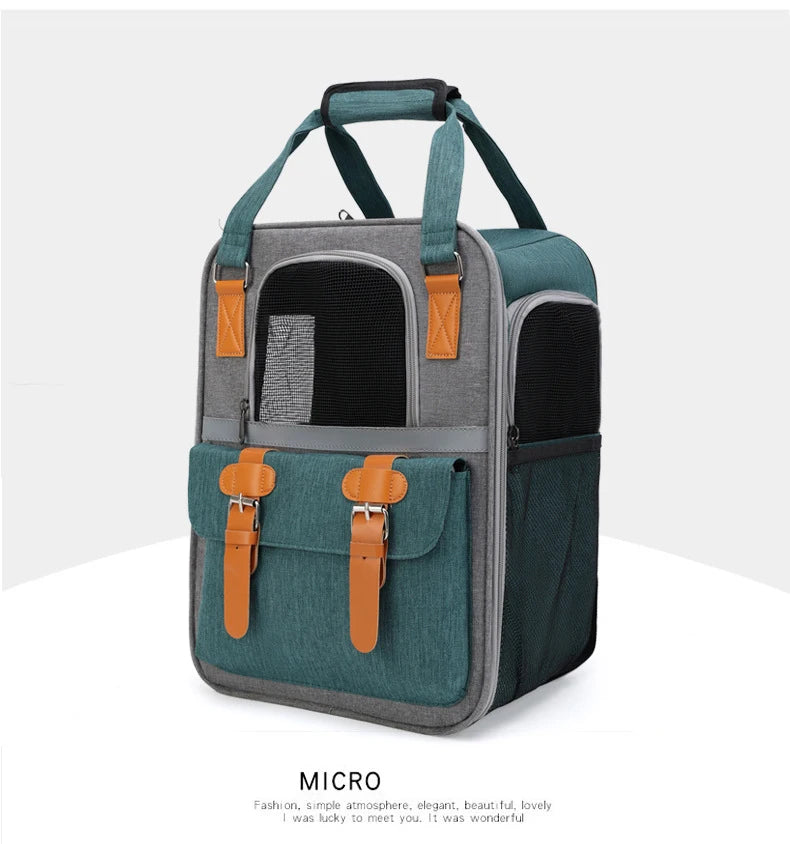 Pet Carrier Backpack for Cats Three-Sided Breathable Thickened Wear-Resistant Sun-Protective Travel Cat Bag Portable Pet Luggage