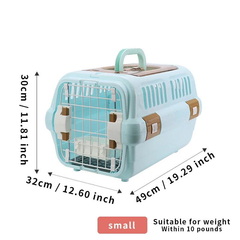 Outdoor Portable Cat Carrier Box Large Capacity Pet Aviation Box Cats Transport Cage Breathable Solid For Dog Cat